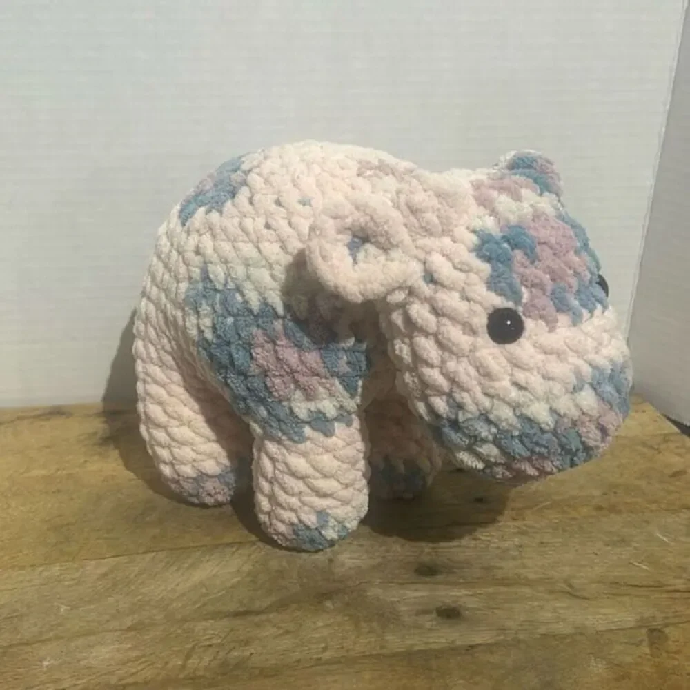 Handmade crochet cow plushie stitched soft animal plush‎ baby pink blue